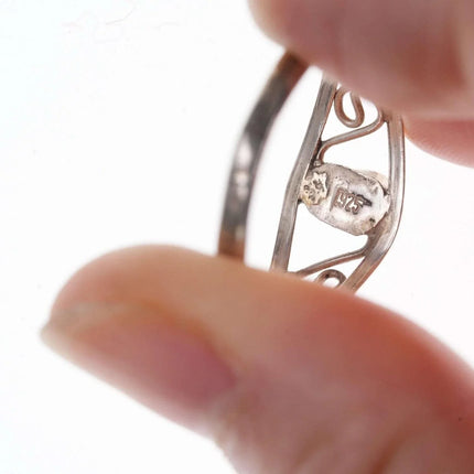 sz10 Retro Southwestern Sterling/turquoise ring - Estate Fresh Austin