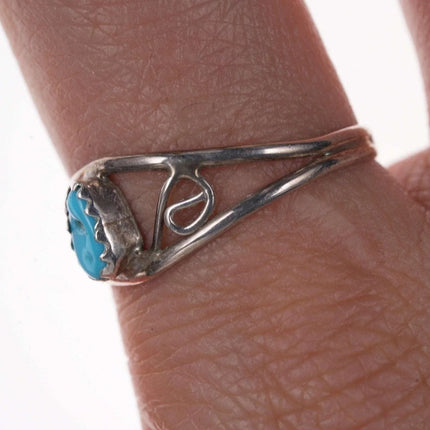 sz10 Retro Southwestern Sterling/turquoise ring - Estate Fresh Austin