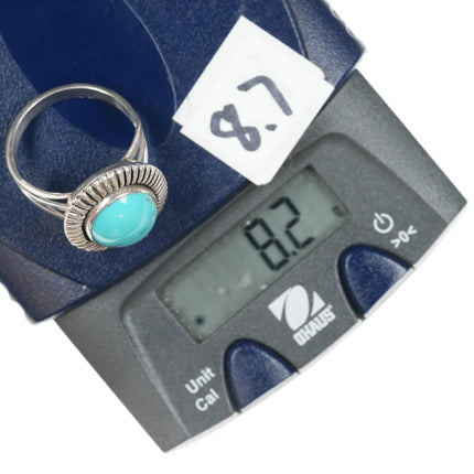 sz10 Running Bear Shop sterling and turquoise ring - Estate Fresh Austin