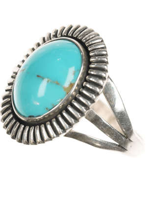 sz10 Running Bear Shop sterling and turquoise ring - Estate Fresh Austin