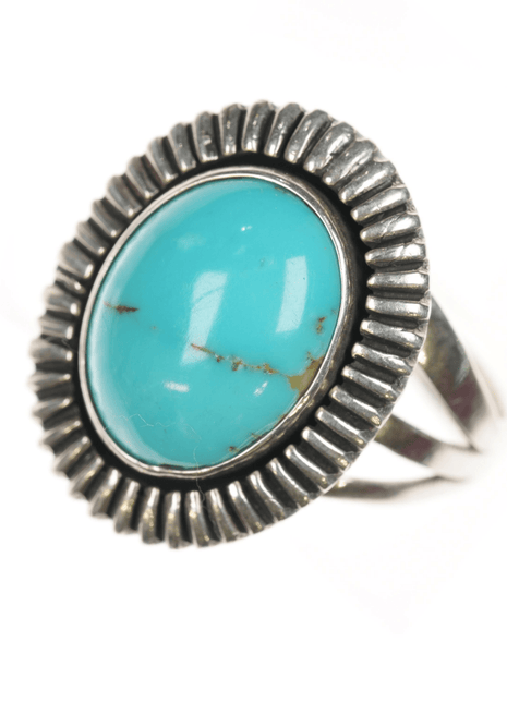 sz10 Running Bear Shop sterling and turquoise ring - Estate Fresh Austin