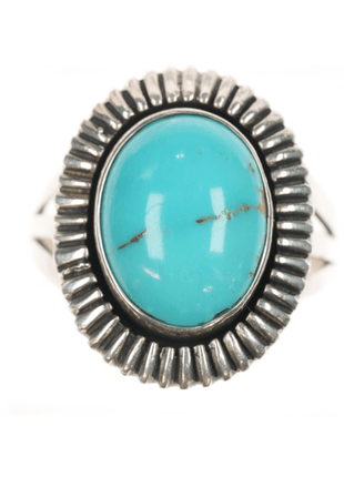 sz10 Running Bear Shop sterling and turquoise ring - Estate Fresh Austin