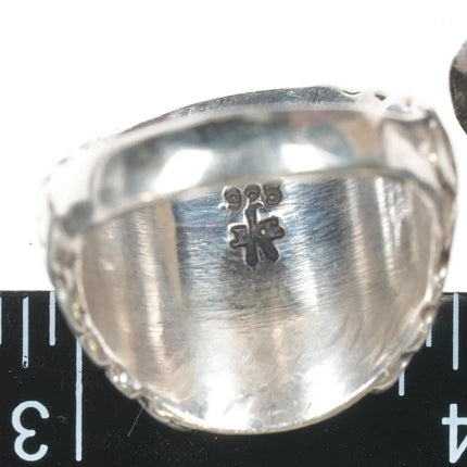 sz10 Southwestern Sterling channel inlay ring - Estate Fresh Austin