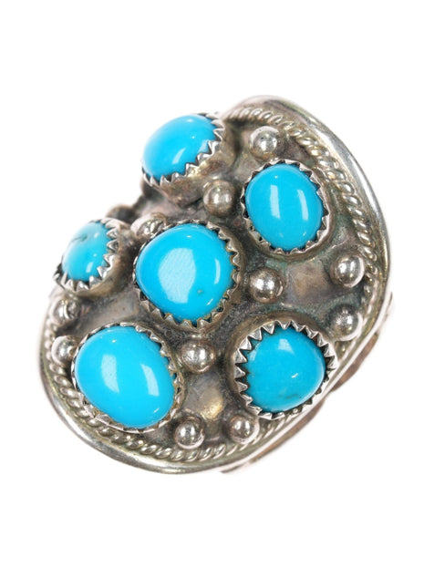 sz10 Sterling turquoise cluster ring Running Bear Shop - Estate Fresh Austin