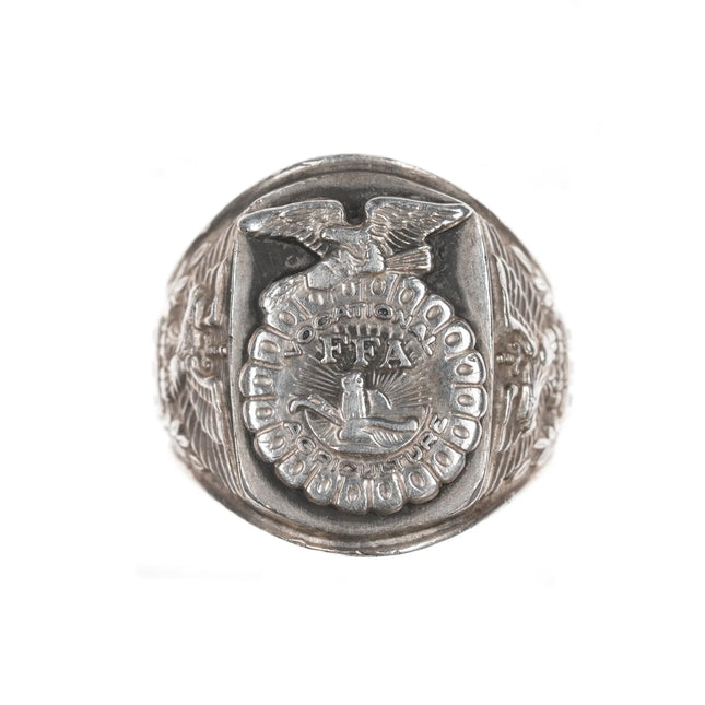 sz10 Vintage FFA Future Farmers of America Sterling ring Balfour - Estate Fresh Austin
