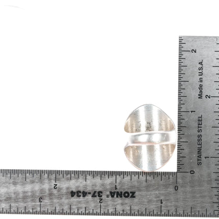 sz10 Vintage Native American silver channel inlay turquoise/onyx ring - Estate Fresh Austin