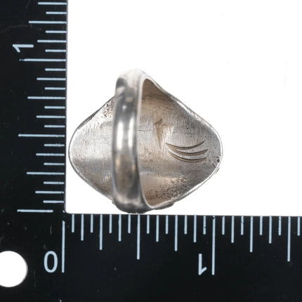 sz10 Vintage Native American silver ring with Kingman turquoise - Estate Fresh Austin