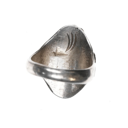 sz10 Vintage Native American silver ring with Kingman turquoise - Estate Fresh Austin