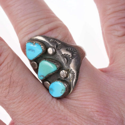 sz10 Vintage Native American Silver/turquoise ring - Estate Fresh Austin