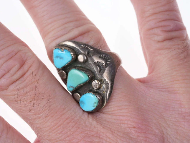 sz10 Vintage Native American Silver/turquoise ring - Estate Fresh Austin