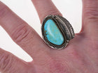 sz10 Vintage Native American Sterling and turquoise ring - Estate Fresh Austin