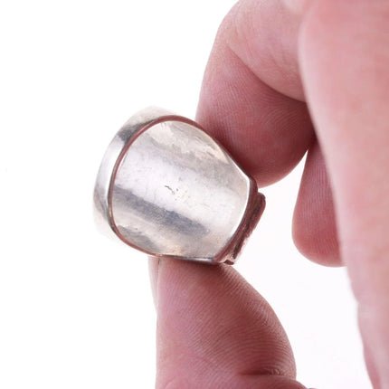 sz10 Vintage Native American sterling multi-stone channel inlay ring - Estate Fresh Austin