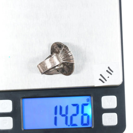 sz10 Vintage Native American sterling ring with pyrite turquoise - Estate Fresh Austin