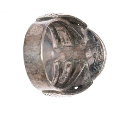 sz10 Vintage Native American sterling ring with pyrite turquoise - Estate Fresh Austin