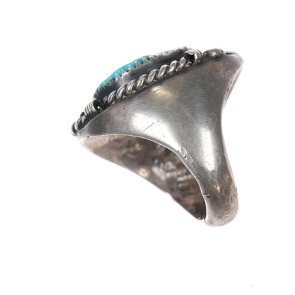 sz10 Vintage Native American sterling ring with turquoise nugget - Estate Fresh Austin
