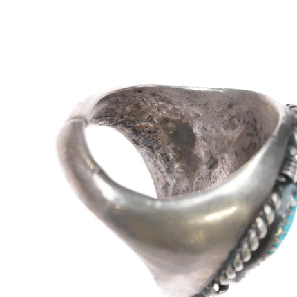 sz10 Vintage Native American sterling ring with turquoise nugget - Estate Fresh Austin