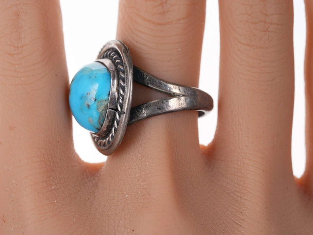 sz10 Vintage Navajo Silver and turquoise ring - Estate Fresh Austin