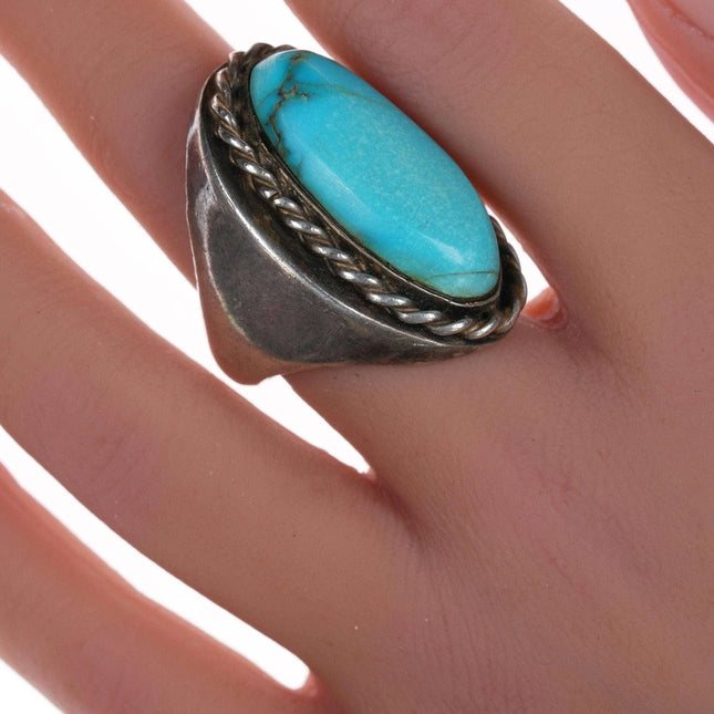 sz10 Vintage Navajo Sterling and turquoise ring - Estate Fresh Austin
