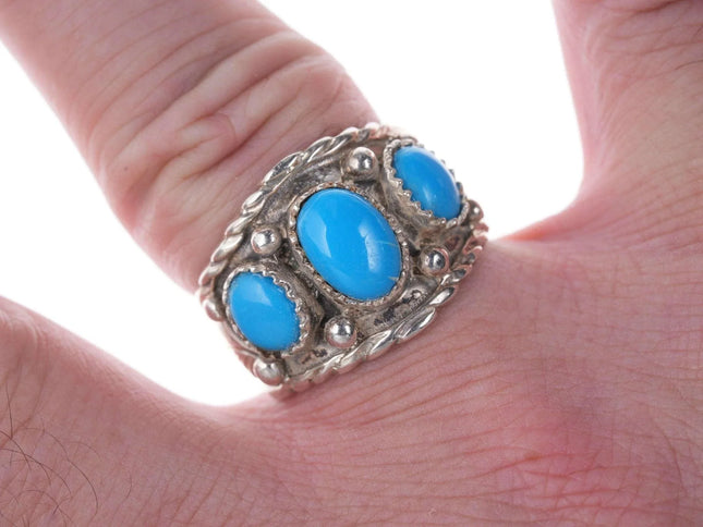 sz10 Vintage Southwestern sterling and turquoise ring - Estate Fresh Austin