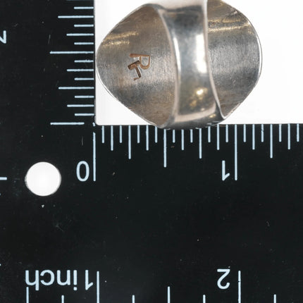 sz10 Vintage Zuni silver turquoise channel inlay nugget ring - Estate Fresh Austin