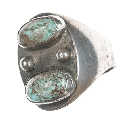 sz10.25 1950's Native American silver ring with turquoise - Estate Fresh Austin