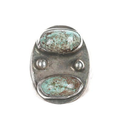 sz10.25 1950's Native American silver ring with turquoise - Estate Fresh Austin
