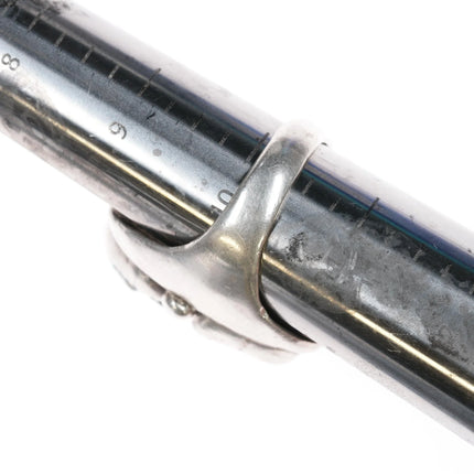 sz10.25 1970's Navajo Sterling, turquoise and coral ring - Estate Fresh Austin