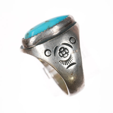 sz10.25 c1960's Nice Mexican Sterling turquoise ring - Estate Fresh Austin