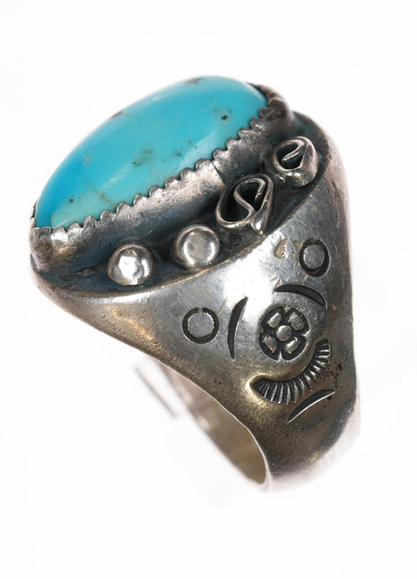 sz10.25 c1960's Nice Mexican Sterling turquoise ring - Estate Fresh Austin