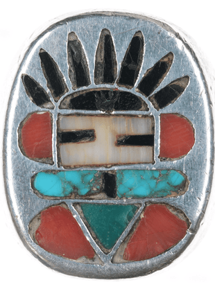 sz10.25 Frank Vacit Zuni channel inlay kachina ring - Estate Fresh Austin