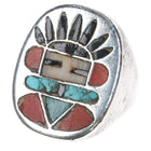sz10.25 Frank Vacit Zuni channel inlay kachina ring - Estate Fresh Austin
