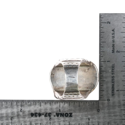 sz10.25 Large Vintage pyrite turquoise Native American sterling ring - Estate Fresh Austin