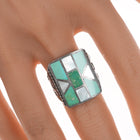 sz10.25 Vintage Zuni channel inlay silver ring - Estate Fresh Austin