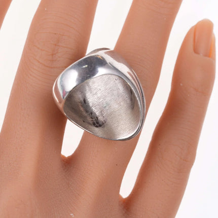 sz10.25 Zuni Sterling and turquoise hummingbird inlay ring - Estate Fresh Austin