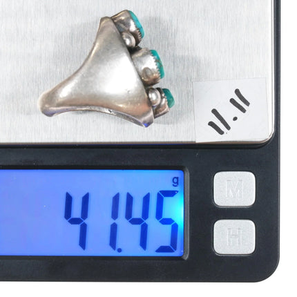 sz10.5 Huge vintage Native American sterling high grade turquoise cluster ring - Estate Fresh Austin