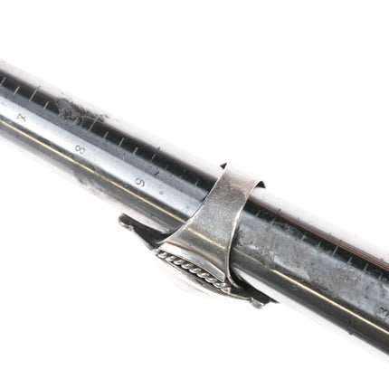 sz10.5 Large Vintage pyrite spiderweb turquoise sterling ring - Estate Fresh Austin