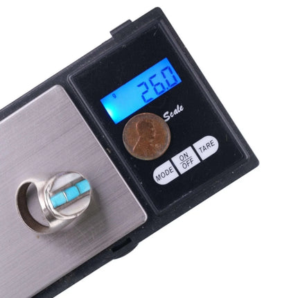 sz10.5 Zuni sterling Silver turquoise/shell Cobblestone inlay ring - Estate Fresh Austin