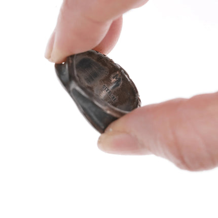 sz10.5 Vintage ML Native American Sterling and turquoise ring - Estate Fresh Austin