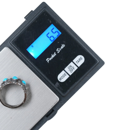 sz10.5 Vintage ML Native American Sterling and turquoise ring - Estate Fresh Austin
