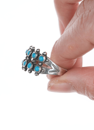 sz10.75 Bell trading post silver and turquoise snake eye ring - Estate Fresh Austin