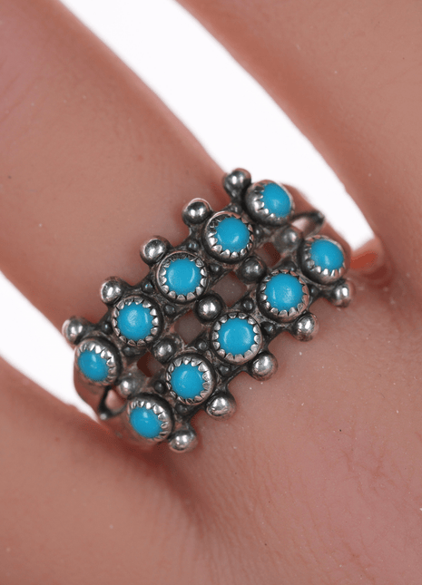 sz10.75 Bell trading post silver and turquoise snake eye ring - Estate Fresh Austin