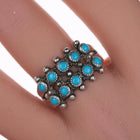 sz10.75 Bell trading post silver and turquoise snake eye ring - Estate Fresh Austin