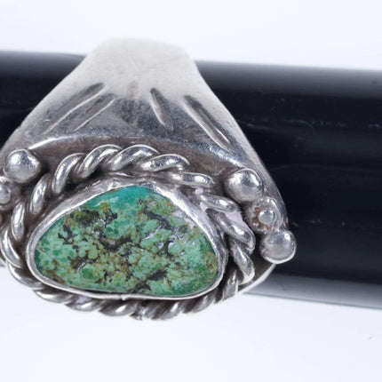 Sz10.75 Vintage Navajo Sterling turquoise men's ring - Estate Fresh Austin