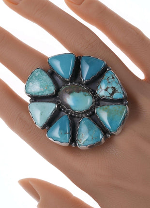 Sz11 Blaine Yellowhorse Navajo Sterling and Nevada turquoise ring - Estate Fresh Austin