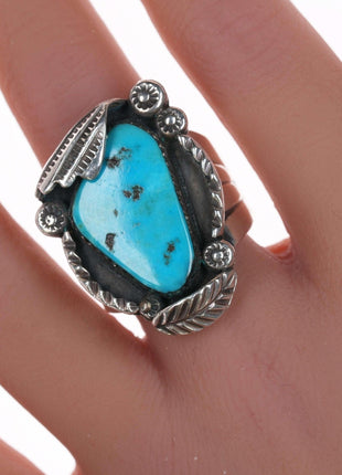 sz11 Buck Navajo Sterling and turquoise ring - Estate Fresh Austin