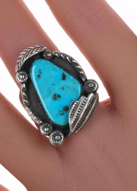 sz11 Buck Navajo Sterling and turquoise ring - Estate Fresh Austin