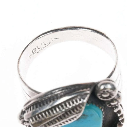 sz11 Buck Navajo Sterling and turquoise ring - Estate Fresh Austin