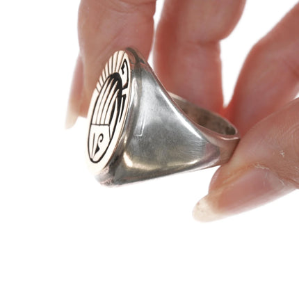 Sz11 Calvin Peterson Navajo sterling/14k ring - Estate Fresh Austin