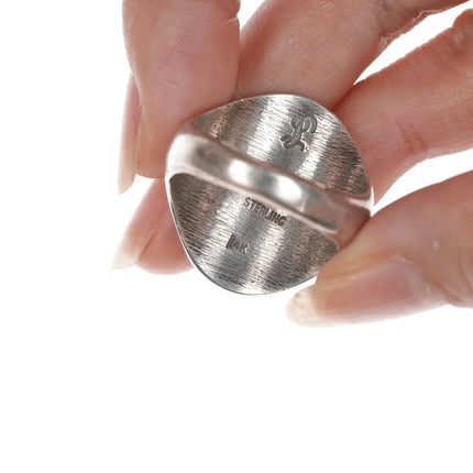 Sz11 Calvin Peterson Navajo sterling/14k ring - Estate Fresh Austin