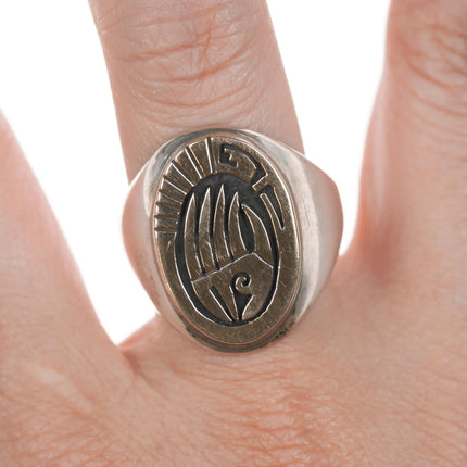 Sz11 Calvin Peterson Navajo sterling/14k ring - Estate Fresh Austin